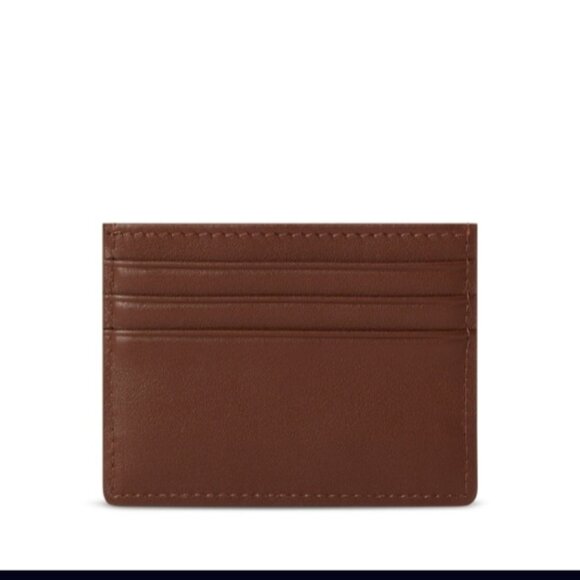 Longvadon Leather Men's Card Holder Maroon Cognac Color
